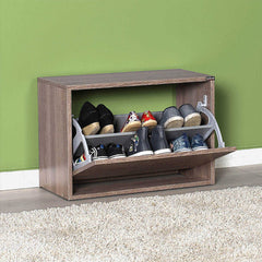 Shoe Cabinet W/Seat & Shoe Storage - Brown