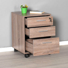 New York Mobile Chest W/Three Drawers - Brown