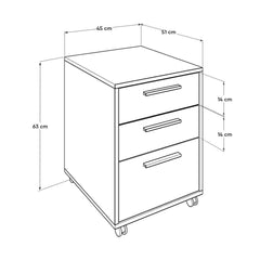 New York Mobile Chest W/Three Drawers - Brown