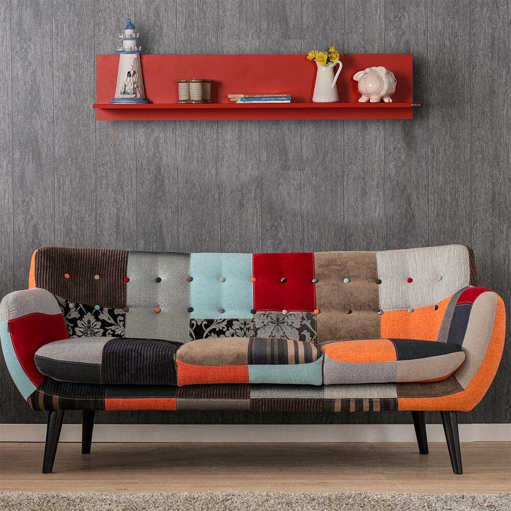 Raf Flat Wall Shelf - Red
