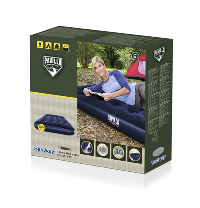 Easy Inflate Flocked Air Bed (Twin)