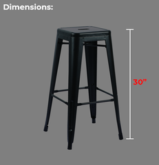 Latem Bar Stool - Black
