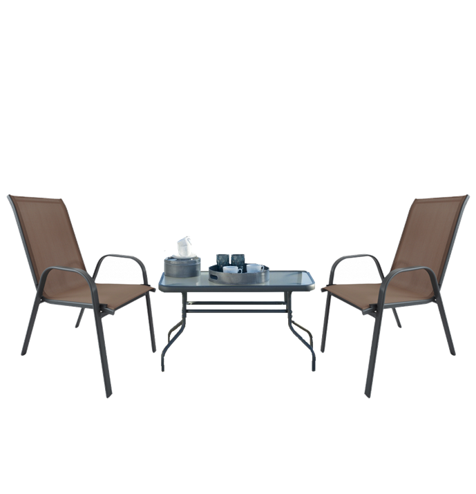 Santiago Coffee Set (3 pcs) (Brown)