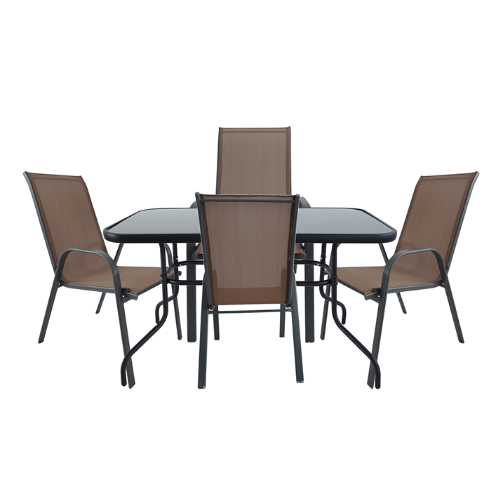Santiago Patio Set - 4 Chairs (Brown)