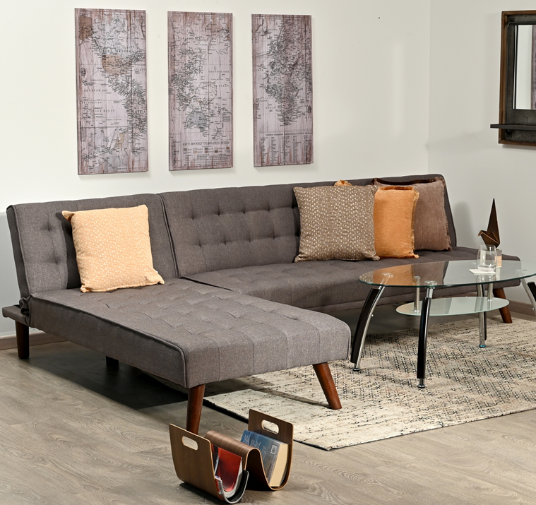 Mario Linen Sideboard Sectional (Dark Grey)