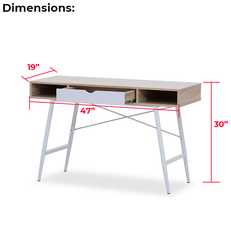 Computer Desk Reno - White & Oak