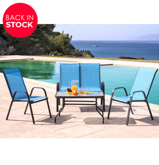 Santiago Double Chair Set (4 pcs.) (Aqua)