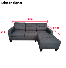 Julio Sectional Sofa (Dark Grey)