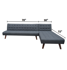 Mario Linen Sideboard Sectional (Dark Grey)