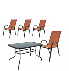 Santiago Set 5 pcs. (Orange Chairs)