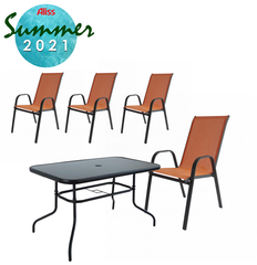 Santiago Set 5 pcs. (Orange Chairs)