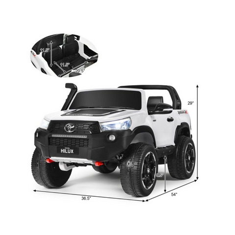 Toyota Hilux Ride On Truck Car 2-Seater - White