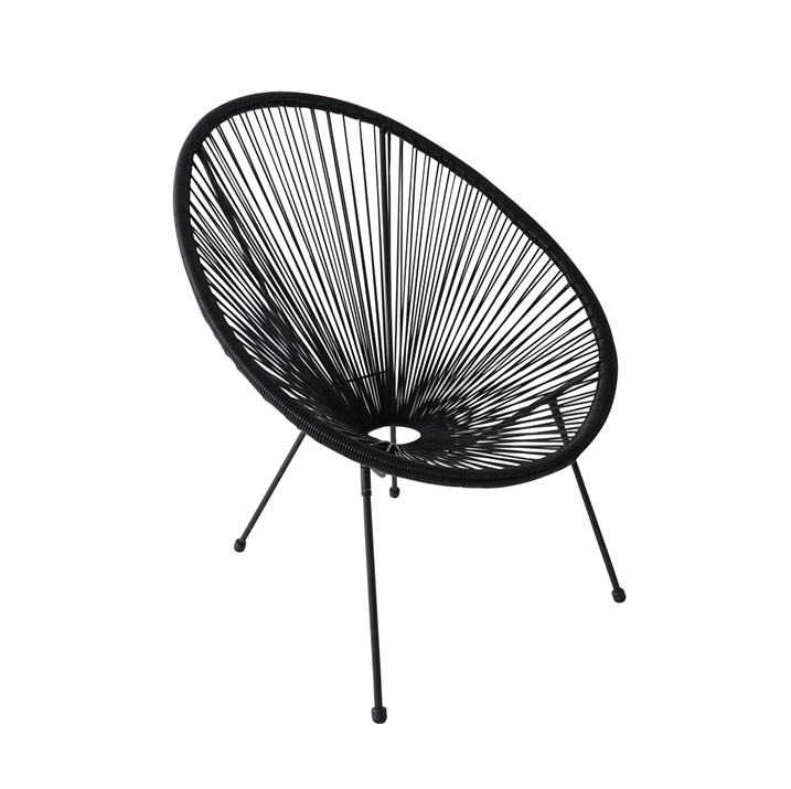Acapulco Steel Rattan Chair - Black