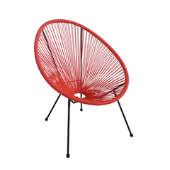 Acapulco Steel Rattan Chair - Red