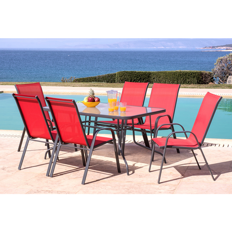 Mainstays red online patio set